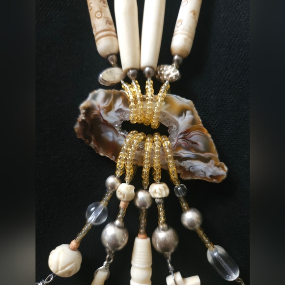 Vintage 'Sea Dreaming' designer beaded Amulet necklace by Maggie Zee - Picture 3 of 6